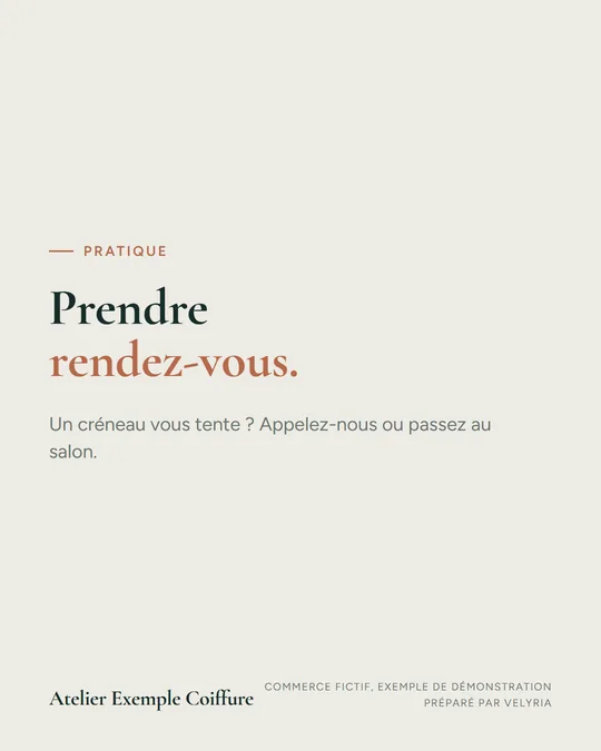 Prendre rendez-vous.