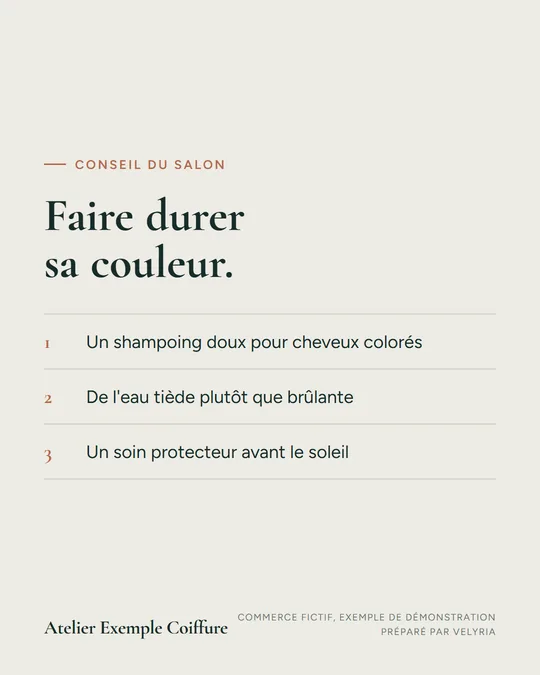 Faire durer sa couleur.