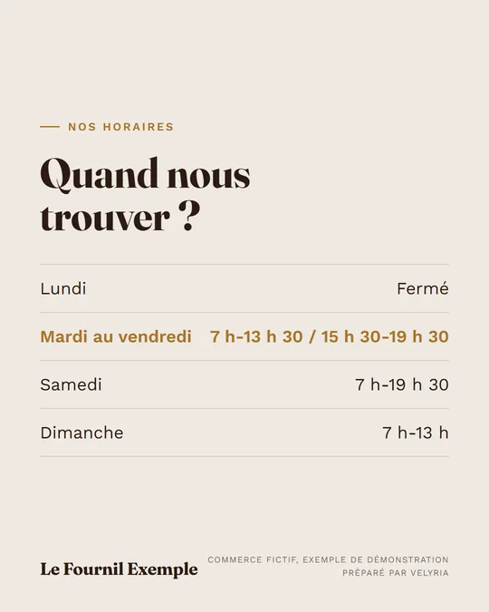 Quand nous trouver ?