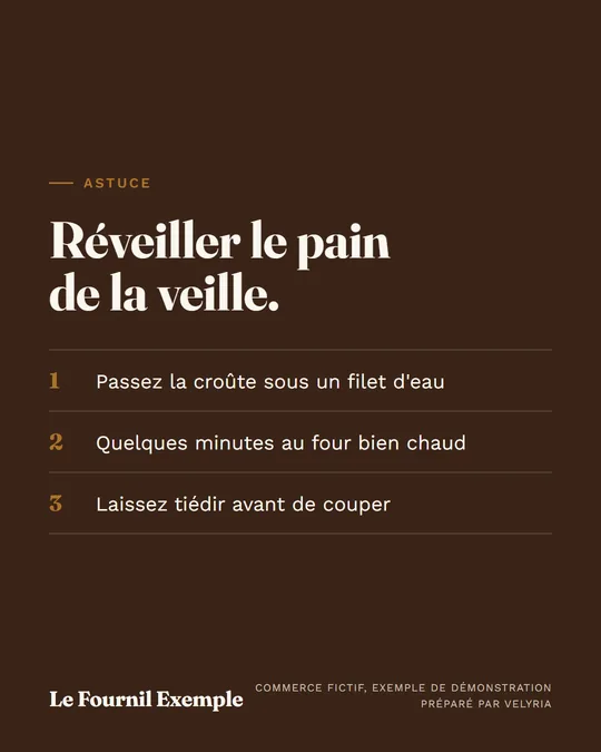 Réveiller le pain de la veille.