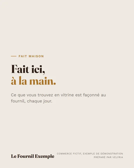 Fait ici, à la main.